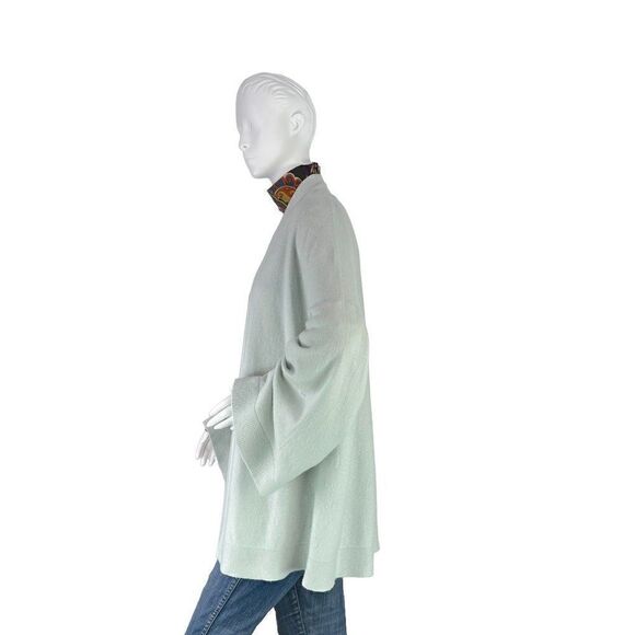 Lafayette 148 New York Mint Green 100% Cashmere Open Kimono Cardigan, Size M/L - Picture 6 of 10
